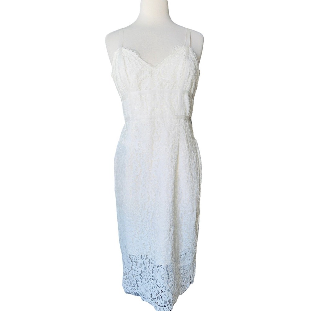 C1 Lulus Ivory White‎ Wedding Bridal Shower Rehearsal Party Dress Large NWT